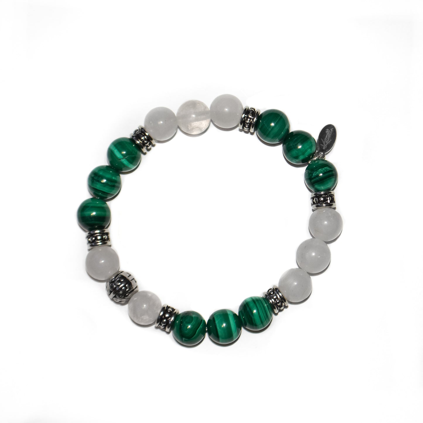 Malachite & Moonstone Christmas Bracelet