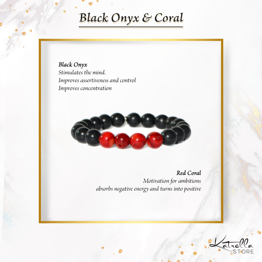 Limited Edition Katrella Black Onyx X Coral Bracelet