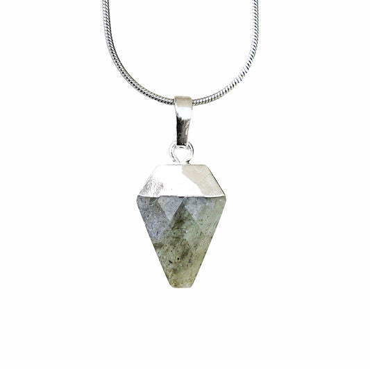 Katrella Natural Labradorite Triangle Necklace